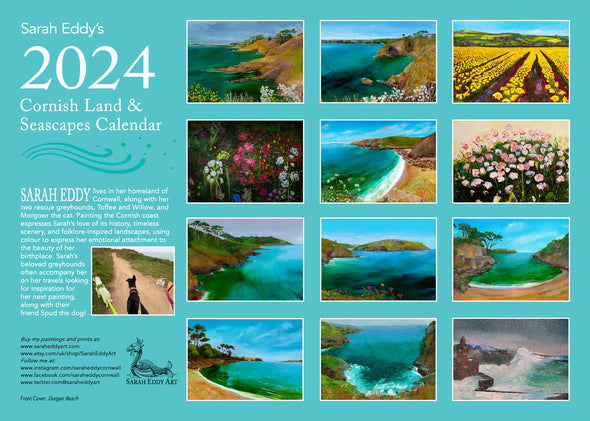 2024 Cornwall Land and Seascape A4 Calendar