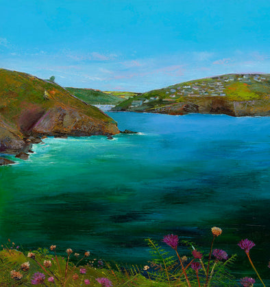 Fowey Seas, Cornwall Art Greeting Card