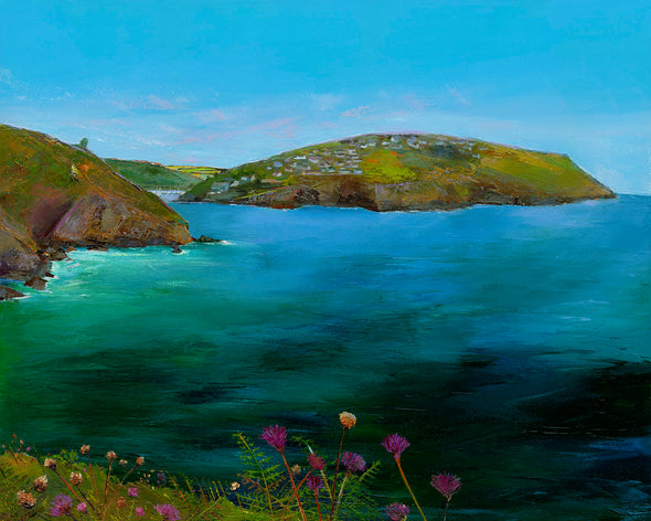 Fowey Seas, Cornwall Art Greeting Card by Sarah Eddy