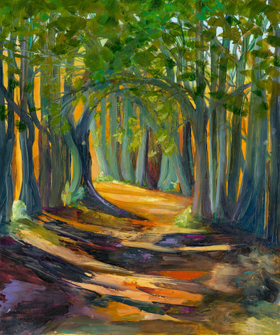 Tehidy Woods, Cornwall, A light Study oil Painting On Board