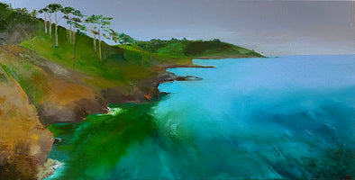 To The Lighthouse, St Anthony's, Cornwall, Original Oil Painting 84cm x 43cm
