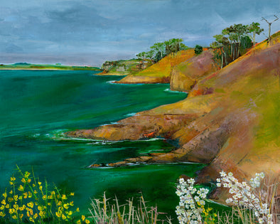 View To St Mawes Castle, Cornwall Art Greeting Card Porthleven