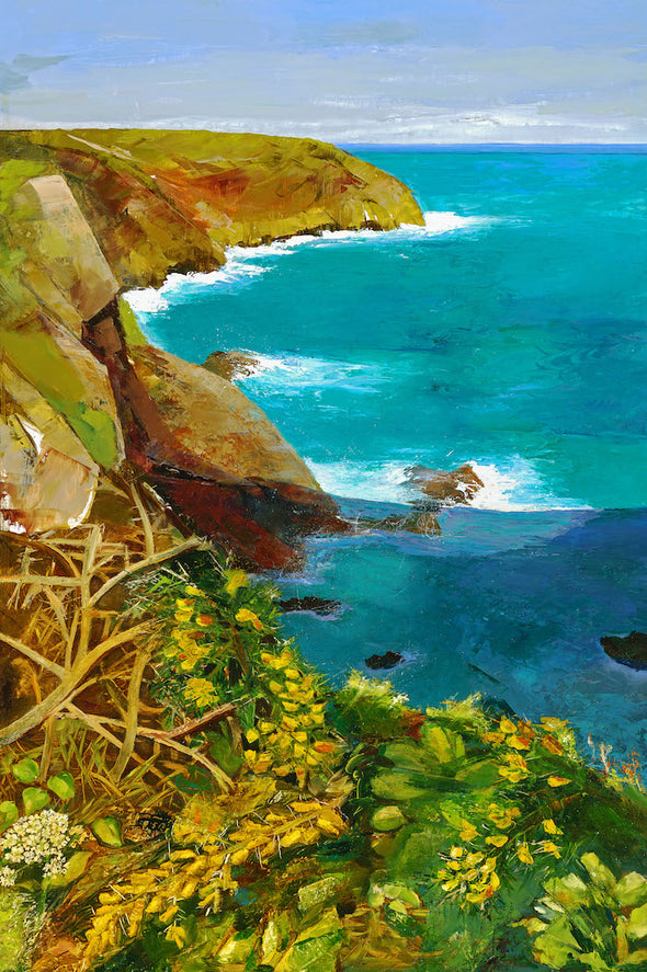 Early Morning, Cornish Art Greeting card, Hell's Mouth, Cornwall