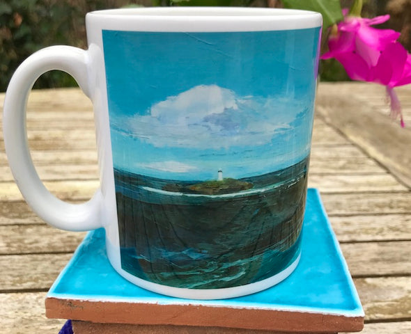 SALE* Godrevy Lighthouse, Ceramic Mug of Godrevy, Cornwall