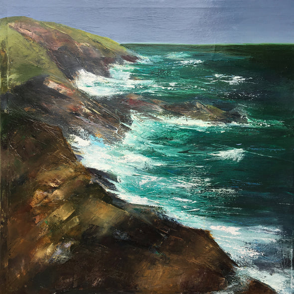 Original Oil painting Cornwall Pendean Lighthouse