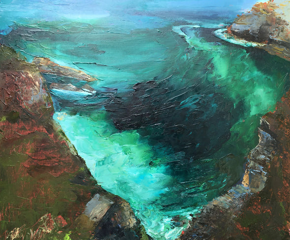 Crystal Green, Portreath Art Greeting Card Cornwall