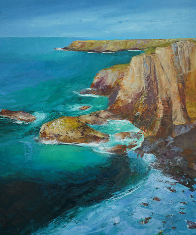 Original Oil Painting Bedruthan Steps