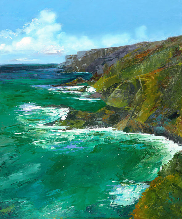 January Sun, Cornish Art Greeting Card, Lanteglos, Cornwall