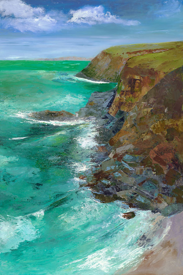Original Oil Painting Mutton Cove Godrevy Cornwall