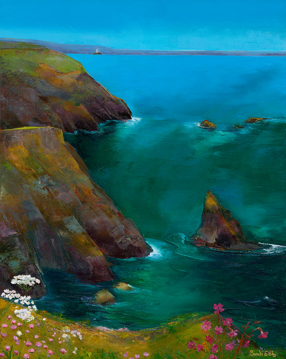 North Cliffs, Portreath Cornwall Original Oil Painting