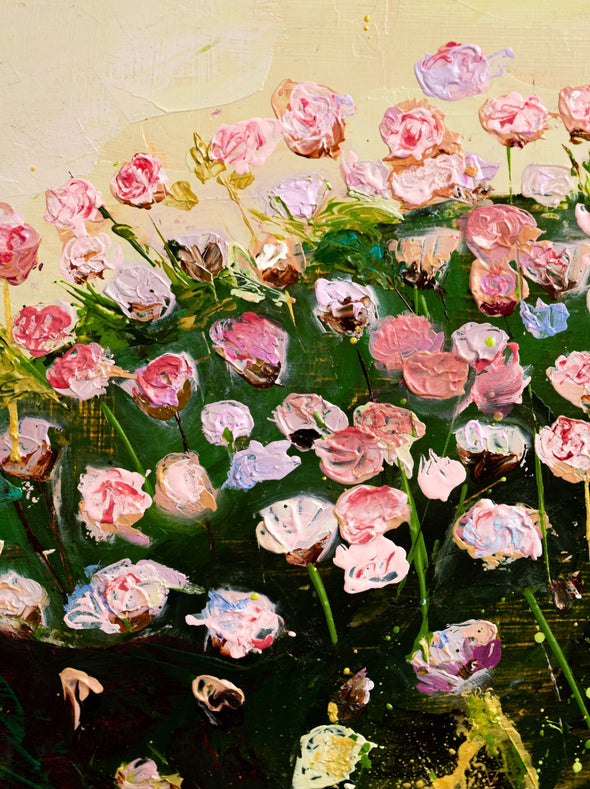 The Pink Thrift, Cornwall Art Greeting Card by Sarah Eddy