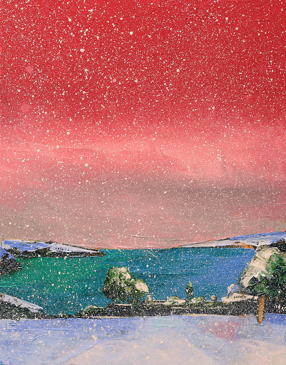 Snowy Trelissick, Feock, Cornwall Seasonal  Christmas Art Greeting Card