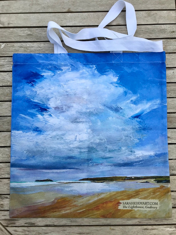 The Lighthouse Cotton Tote Bag, Godrevy, Cornwall