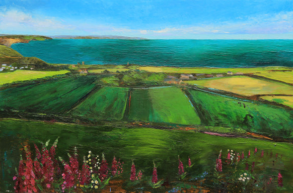 Walking Up The Hill, St Agnes Beacon, Cornwall Art Greeting Card