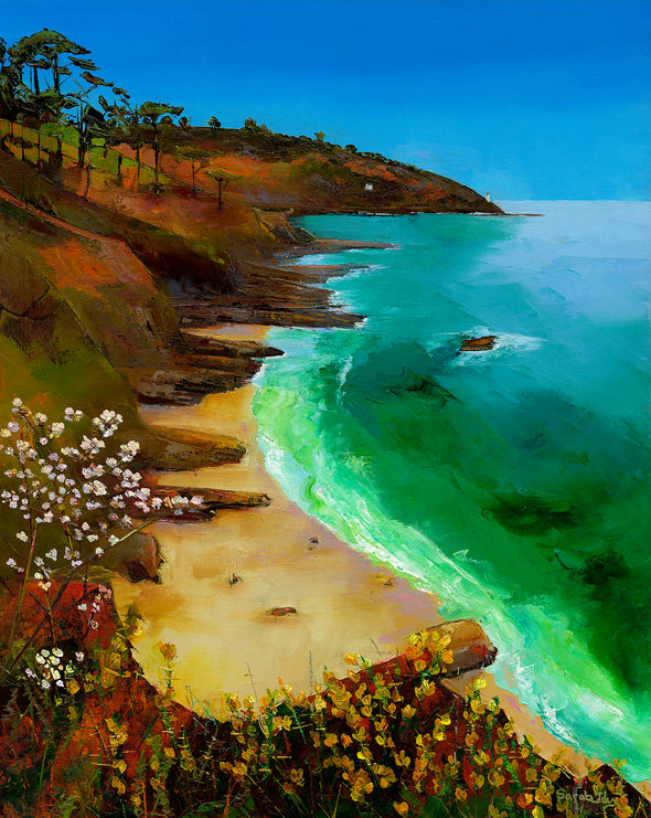 Walk To St.Anthony's Lighthouse, Cornwall Art Greeting Card by Sarah Eddy