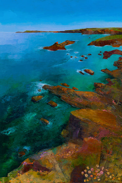 Cerulean Seas, Porthcothan, CornwallLimited Edition Signed Print