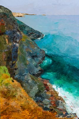 Looking Back, Signed A2 Art Print of Port Quin, Cornwall