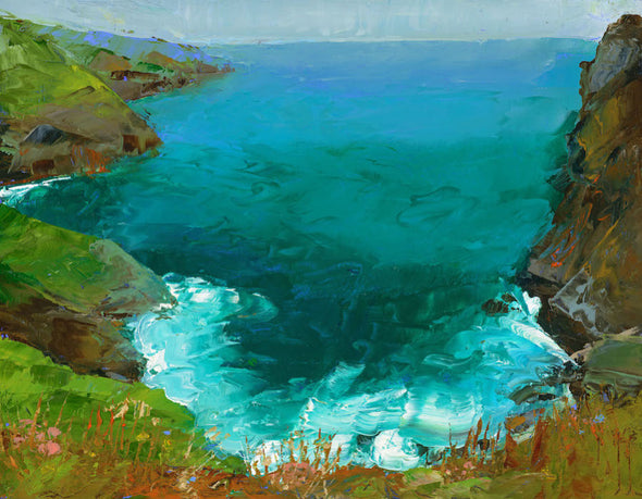Art greeting card of Tintagel painted and discovered while walking